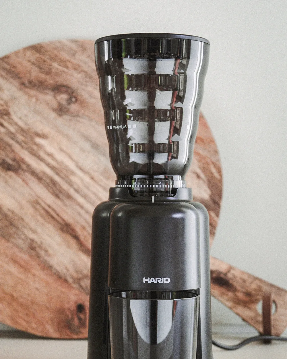 Hario V60 Electric Coffee Grinder — V60 Electric Grinder from Hario - Mahogany