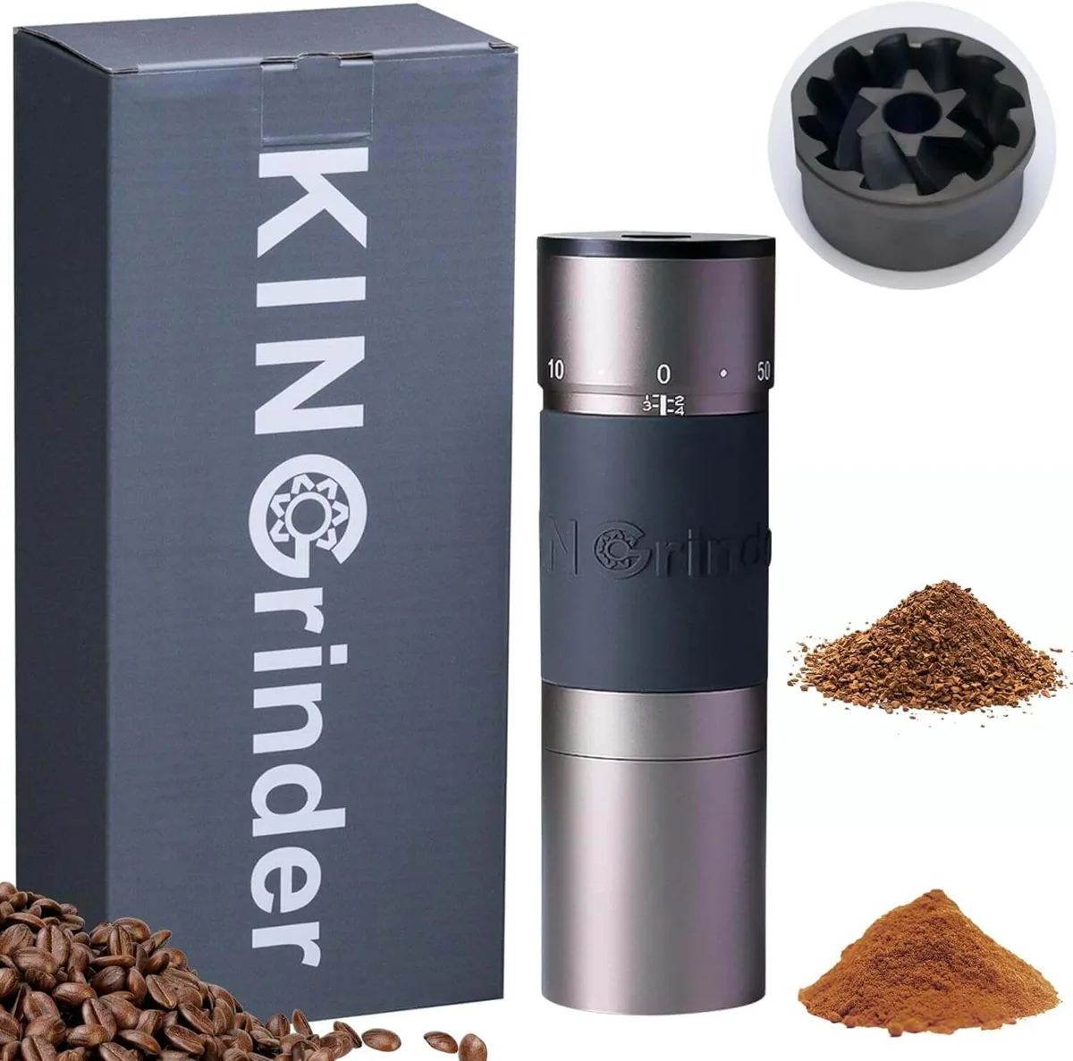 Kingrinder K4 — KINGrinder K4: Titanium Burr - Hand Grinder
